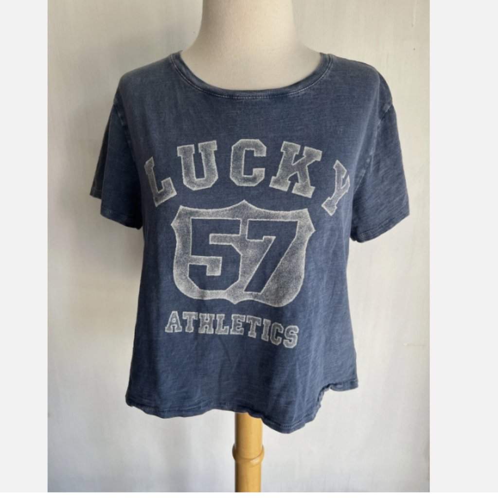 Lucky Brand Lucky 57 Athletics Cotton Crop Tee Sz Xl